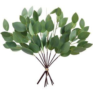 8 Pack Artificial Greenery Stems 13 Inches Faux Eucalyptus Leaves Stems for Vase